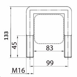 Скоба П-образная (Стремянка) М16 99х133 для Почвофрезы 1GQN-180/220